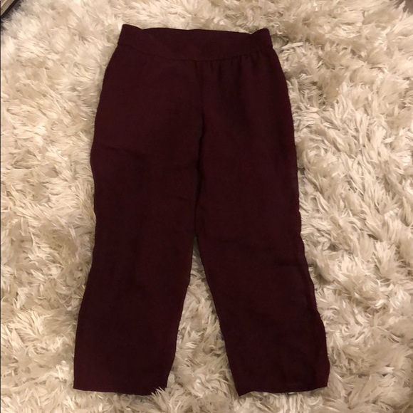 CLUB MONACO see through silk maroon pants - Picture 2 of 4